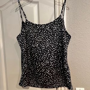 NWOT Zenobia black with white dots adjustable strap cami